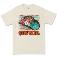 Bone cowgirl hat flowers leopard and  leather Premium Tee - AdoDesignShop