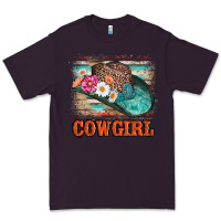 Plum cowgirl hat flowers leopard and  leather Premium Tee - AdoDesignShop