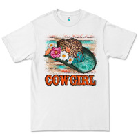 White cowgirl hat flowers leopard and  leather Premium Tee - AdoDesignShop