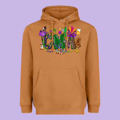 Cma Mardi Gras Cowgirl Heavyweight Hoodie Designed By Cowgirlartshop