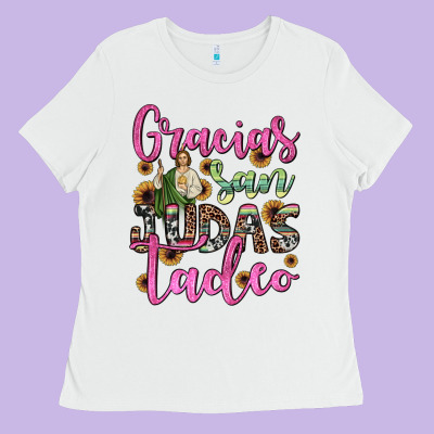 Gracias San Judas Tadeo Ladies Tee Designed By Jahusdesignshop