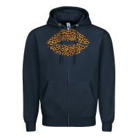 Navy leopard lips Zipper Hoodie - Bettercallsaul