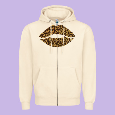 Leopard Lips Zipper Hoodie Designed By Bettercallsaul
