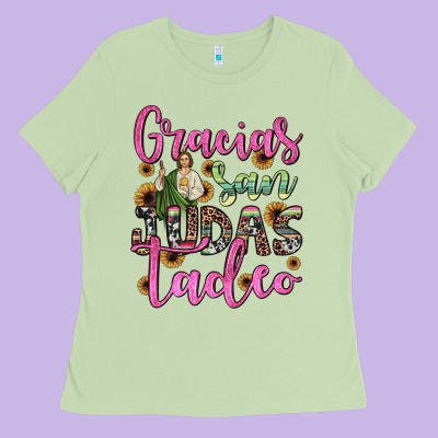Gracias San Judas Tadeo Ladies Tee Designed By Jahusdesignshop