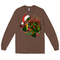 Chestnut Christmas Texas map Long Sleeve Tee - NancyCooperArtShop