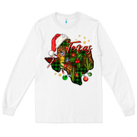 White Christmas Texas map Long Sleeve Tee - NancyCooperArtShop