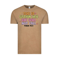 Vintage Coffee god is within her she will not fall Vintage Tee - MaliasSmallBusiness