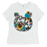 White western stay wild horsesho Ladies Tee - RanaPortraitStore