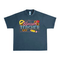 Midnight Navy blessed teacher Urban Heavy Tee - MaliasSmallBusiness