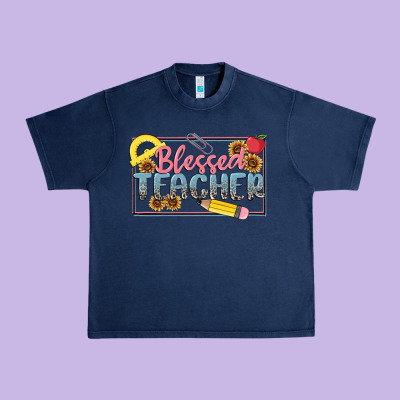 Blessed Teacher Urban Heavy Tee Designed By Maliassmallbusiness