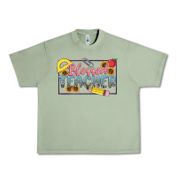 Oil Green blessed teacher Urban Heavy Tee - MaliasSmallBusiness