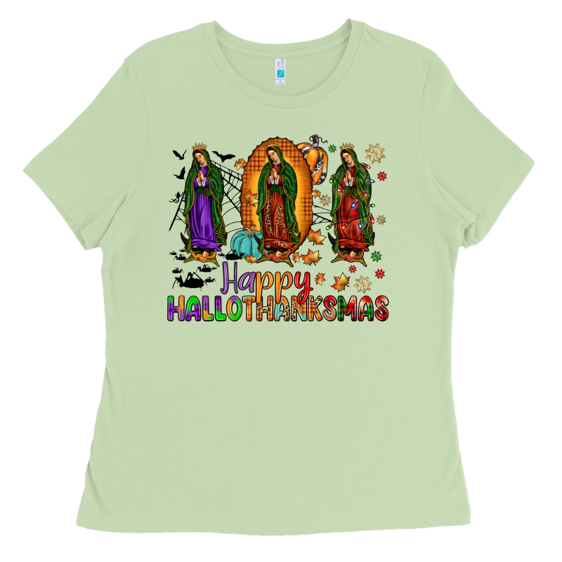 Our Lady Of Guadalupe Happy Hallothanksmas Ladies Tee by JahusDesignShop | Teevron