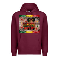 Burgundy i am black history Premium Hoodie - CowGirlArtShop