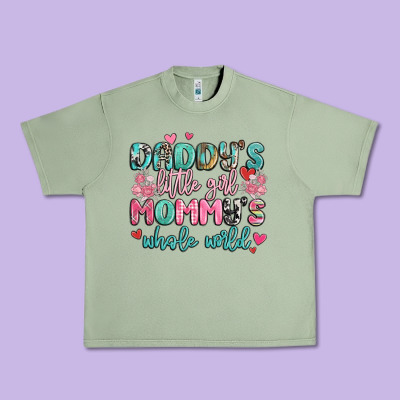 Daddy's Little Girl Mommy's Whole World Urban Heavy Tee Designed By Maliassmallbusiness