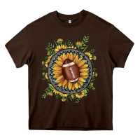 Chocolate Brown football gemstone sunflower Heavy Core Tee - JahusDesignShop