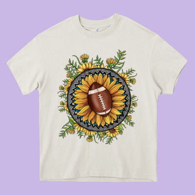 Football Gemstone Sunflower Heavy Core Tee Designed By Jahusdesignshop