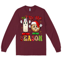 Burgundy tis the season Long Sleeve Tee - MaliasSmallBusiness
