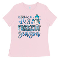 Bubblegum Pink it s freezin season Ladies Tee - JahusDesignShop