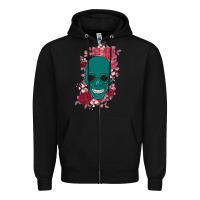Black Skull with flowers Zipper Hoodie - Bettercallsaul