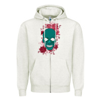Oatmeal Heather Skull with flowers Zipper Hoodie - Bettercallsaul