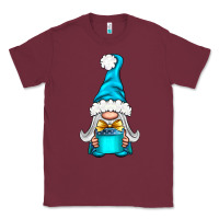 Burgundy winter gnome with gift Classic Tee - NancyCooperArtShop