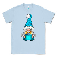 Dusty Blue winter gnome with gift Classic Tee - NancyCooperArtShop