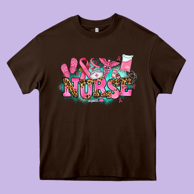 Breast Cancer Nurse Heavy Core Tee Designed By Adodesignshop