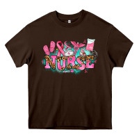 Chocolate Brown breast cancer nurse Heavy Core Tee - AdoDesignShop