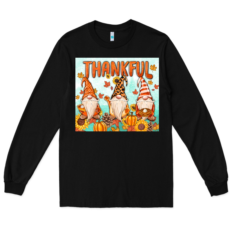 Thankful Gnome Long Sleeve Tee by MaliasSmallBusiness | Teevron