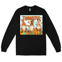 Black thankful gnome Long Sleeve Tee - MaliasSmallBusiness