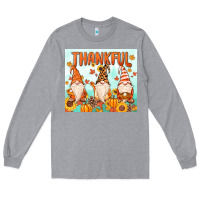 Heather Grey thankful gnome Long Sleeve Tee - MaliasSmallBusiness