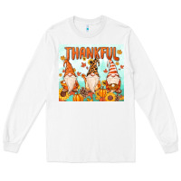 White thankful gnome Long Sleeve Tee - MaliasSmallBusiness