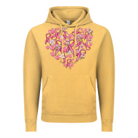 Vintage Mustard breast cancer awareness heart Vintage Hoodie - MaliasSmallBusiness