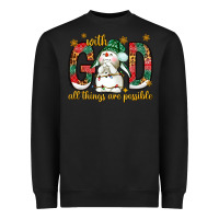 Black With God all things are possible with snowman Heavyweight Sweatshirt - NancyCooperArtShop
