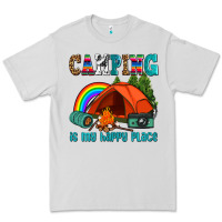 Dove Grey camping is my happy  place Premium Tee - AdoDesignShop