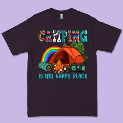Camping Is My Happy  Place Premium Tee Designed By Adodesignshop