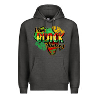Charcoal Heather i am black history Premium Hoodie - CowGirlArtShop