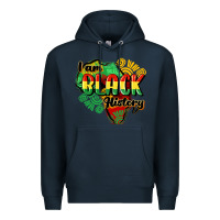 Navy i am black history Premium Hoodie - CowGirlArtShop