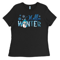 Black hello winter Ladies Tee - JahusDesignShop