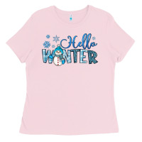 Bubblegum Pink hello winter Ladies Tee - JahusDesignShop