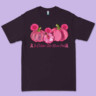 In October We Wear Pink Pumpkins Premium Tee Designed By Adodesignshop