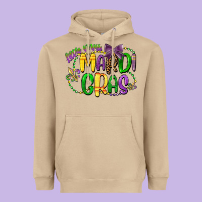 Little Miss Mardi Gras Heavyweight Hoodie Designed By Cowgirlartshop