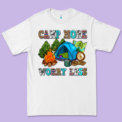 Camp More Worry Less Premium Tee Designed By Adodesignshop