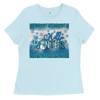 Baby Blue hello winter Ladies Tee - JahusDesignShop
