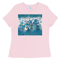 Bubblegum Pink hello winter Ladies Tee - JahusDesignShop