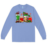 Colony Blue Christmas tractor coffee cup Long Sleeve Tee - NancyCooperArtShop