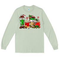 Matcha Christmas tractor coffee cup Long Sleeve Tee - NancyCooperArtShop
