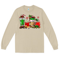 Mushroom Christmas tractor coffee cup Long Sleeve Tee - NancyCooperArtShop