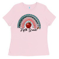 Bubblegum Pink fifth grade rainbow Ladies Tee - RanaPortraitStore
