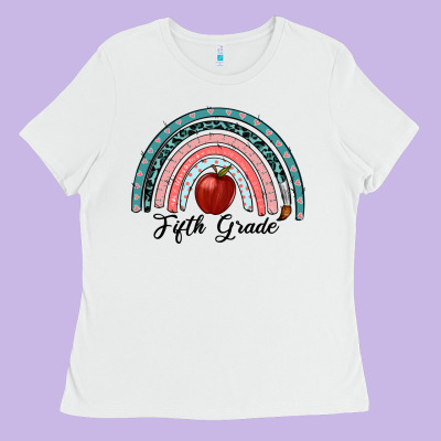 Fifth Grade Rainbow Ladies Tee Designed By Ranaportraitstore